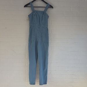 Japna Chambray Smocked Jumpsuit